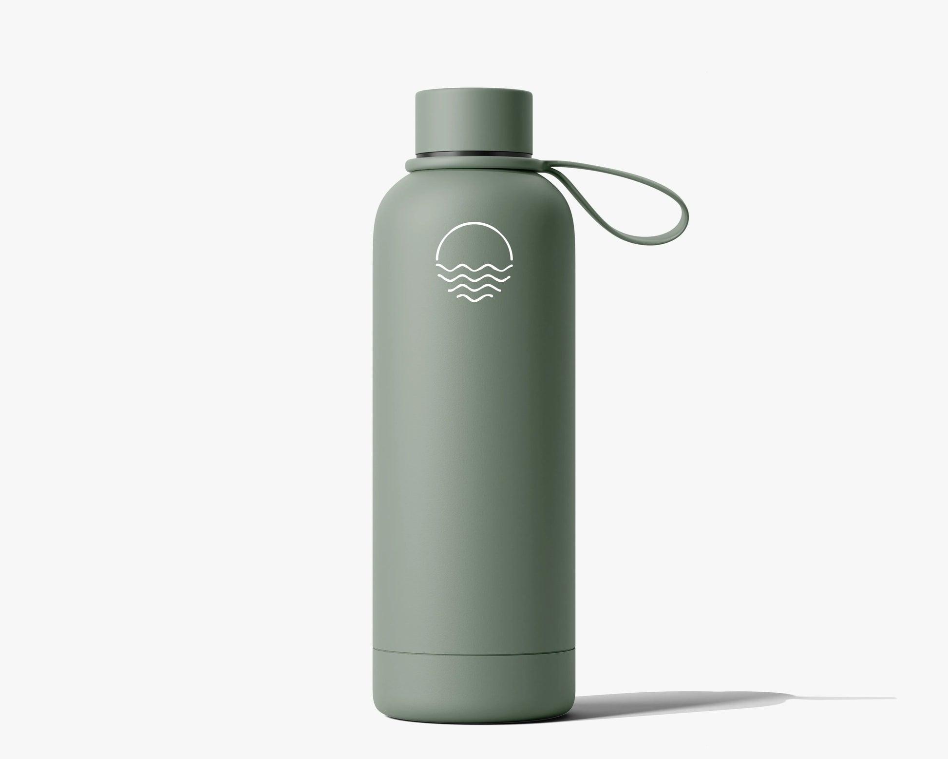 “SmartFlow UV-C self-cleaning water bottle – slate green finish”
