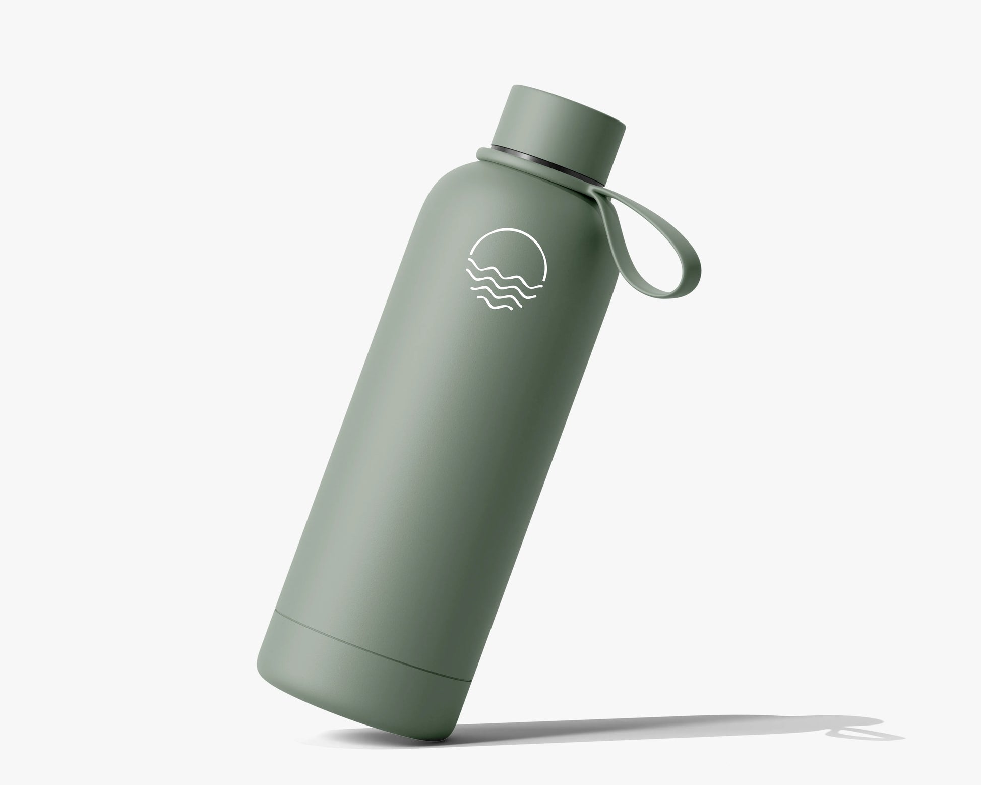 “SmartFlow UV-C self-cleaning water bottle – slate green finish”