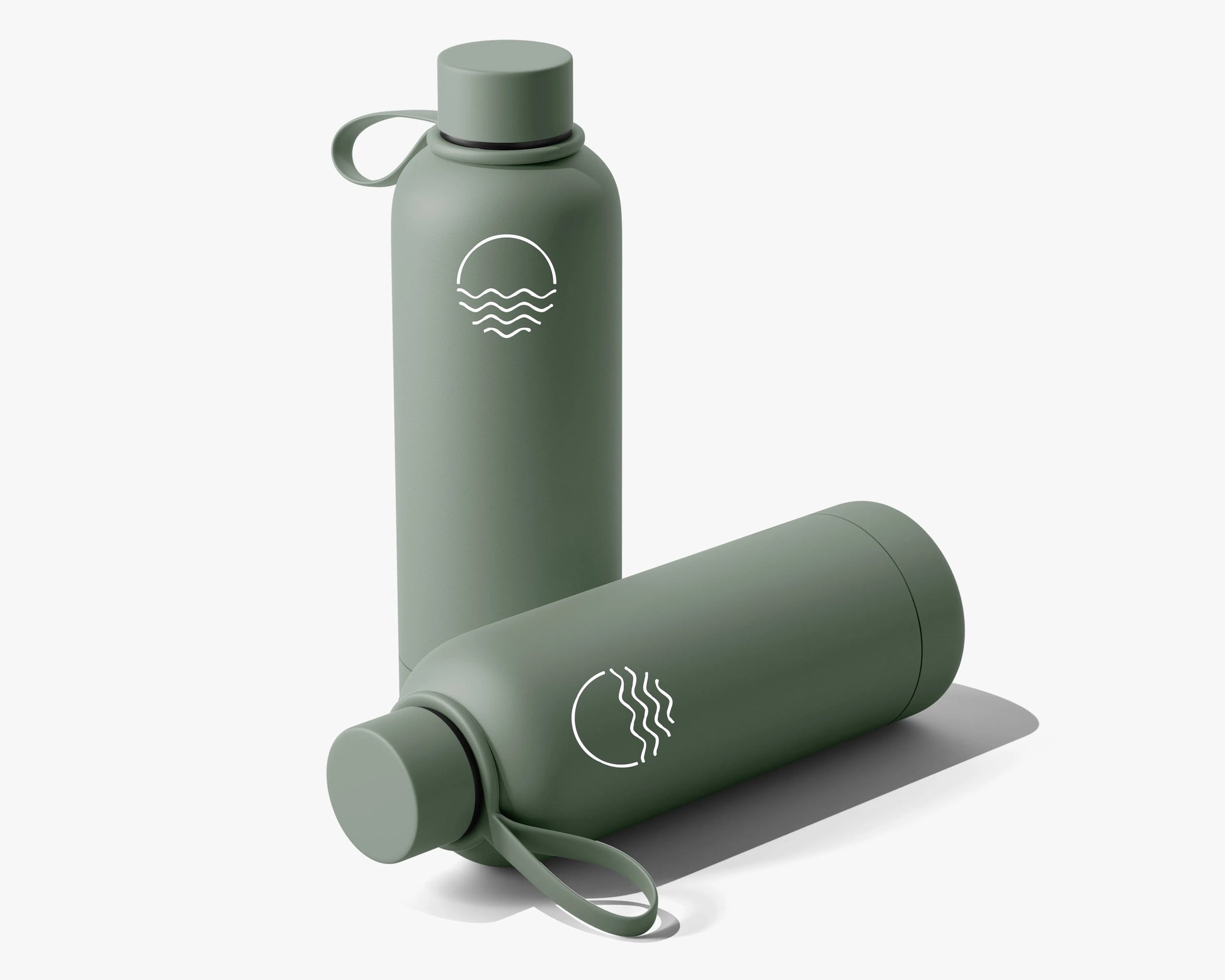“SmartFlow UV-C self-cleaning water bottle – slate green finish”